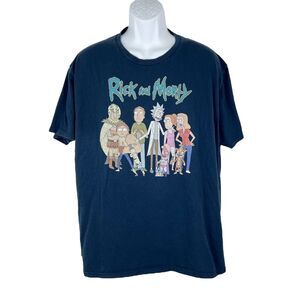 Rick & Morty Shirt Men 2X Blue Short Sleeve Adult Swim Graphic Ripple Junction